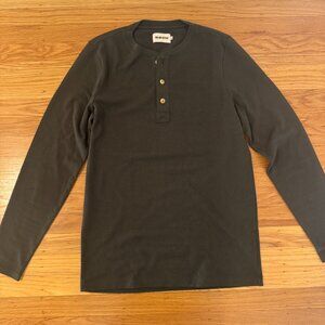 Taylor Stitch Heavy Bag Henley, Olive, 36